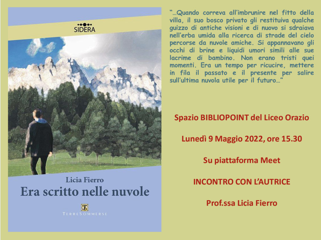 Presentazione del nuovo romanzo di Licia Fierro Bibliopoint Liceo Orazio